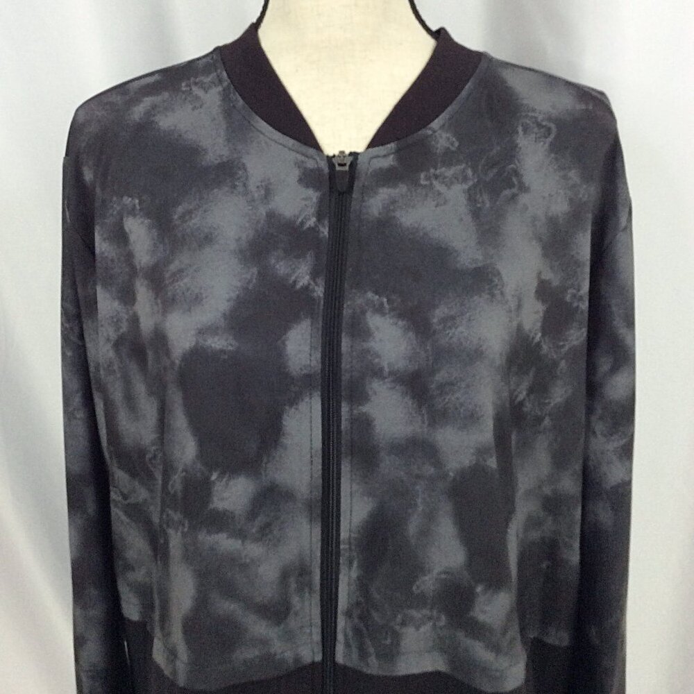 Tek Gear DryTek Plus Size Mixed Media Windbreaker Jacket Womens 1X Black Workout - Picture 6 of 11